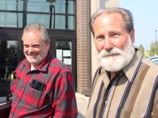 David Haeg and Ed Martin outside of Kenai Courthouse